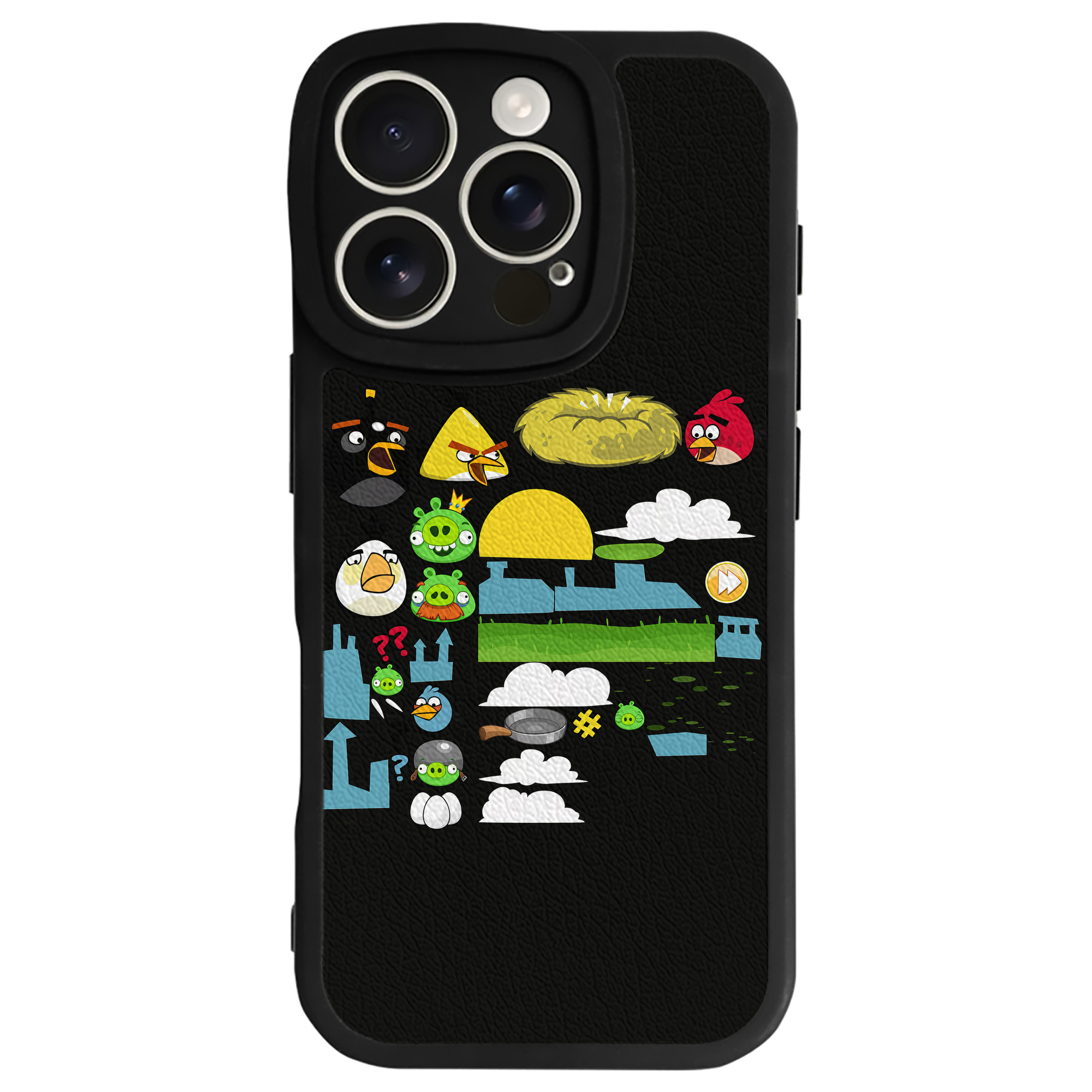 （画像用） Angry Birds アングリーバード 【iPhone 16シリーズ対応】シリコンスマホケース（レザー調） 材質：シリコン
